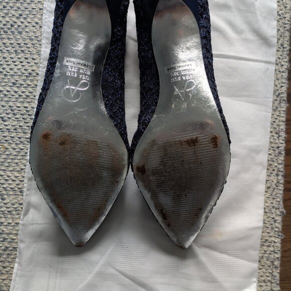 Adrianna Papell Navy Blue Dress Shoes, Kitten Heel - Picture 4 of 4